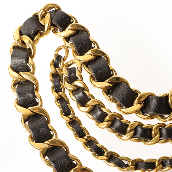 CHANEL 1994 Made Cc Mark Coin Charm Chain Belt Black - Picture 3 of 14